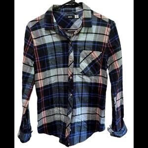 BDG Shirt Womens S Multicolor Plaid  Button Up Blouse‎ Top Academia
